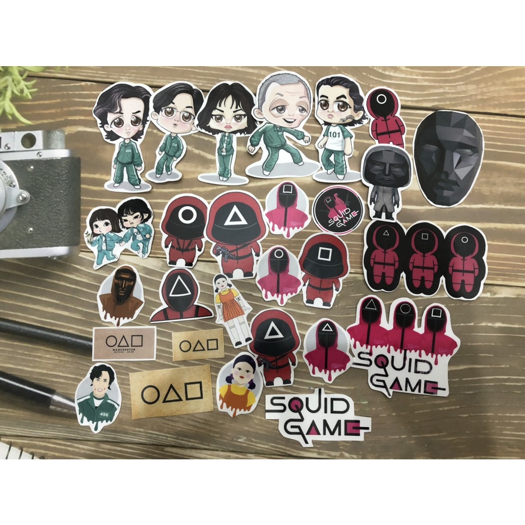 sticker game squid TRÒ CHƠI CON MỰC nhiều mẫu/ hình dán game squid TRÒ CHƠI CON MỰC
