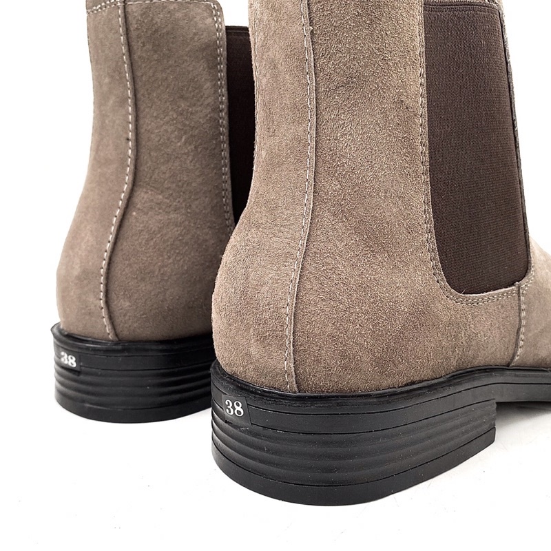 Giày chelsea boot nam da thật TEFOSS HN601 mũi tròn cá tính,trẻ trung size 38-44-Màu Nude Tan