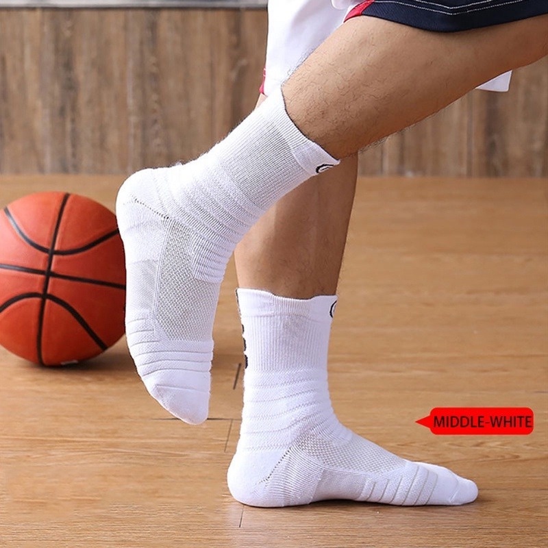 Vớ Thể Thao Cổ Cao Dày Dặn Thoáng Khí Vui Nhộn Đơn Giản Cho Nam