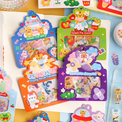 Túi 40 sticker PVC hình dán động vật dễ thương trang trí sổ | BSB300