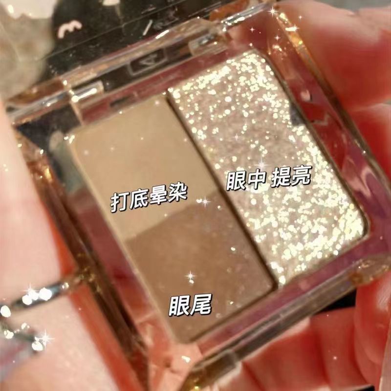 HELLOSTYLE Bảng Phấn Mắt Kiêm Bắt Sáng/Má Hồng Chống Thấm Nước Thiết Kế Hình Bánh Quy 6 Màu hot trend