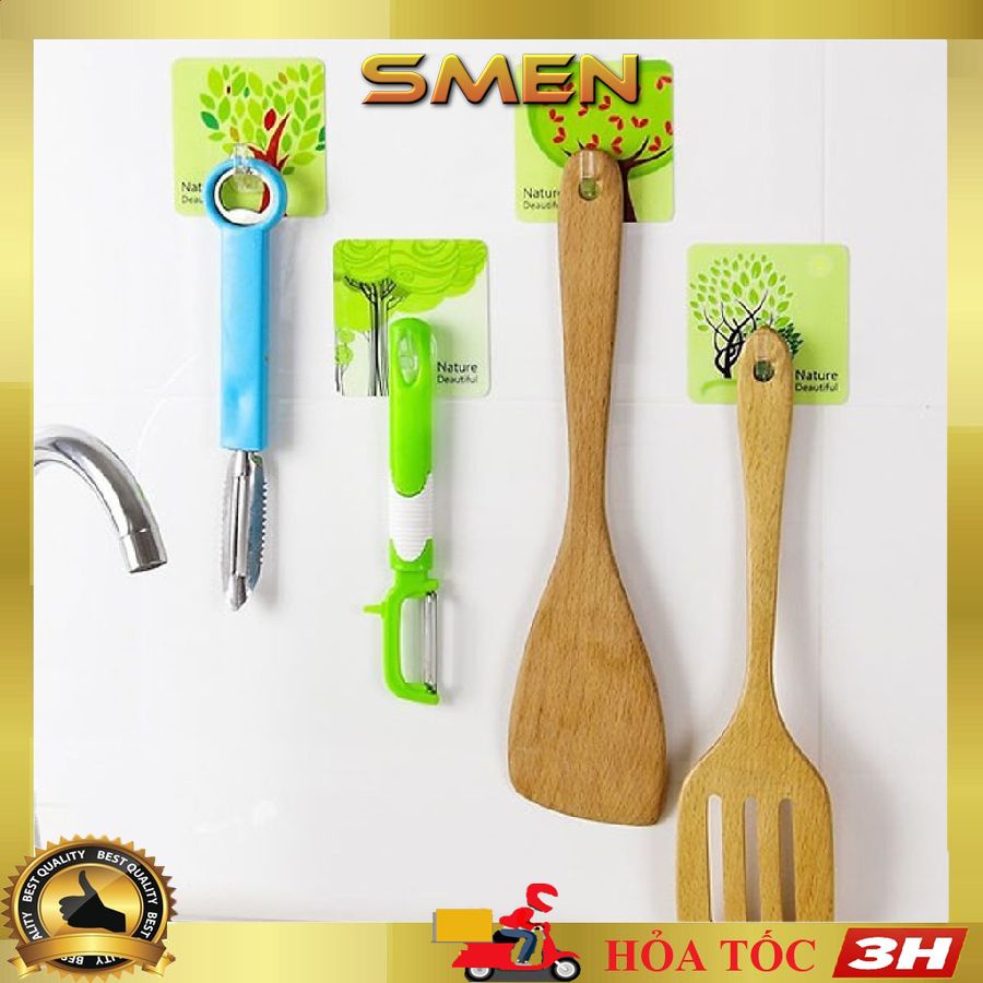 Móc dán tường treo đồ dễ thương chịu lực 3d siêu chắc siêu bền siêu dính - SMEN