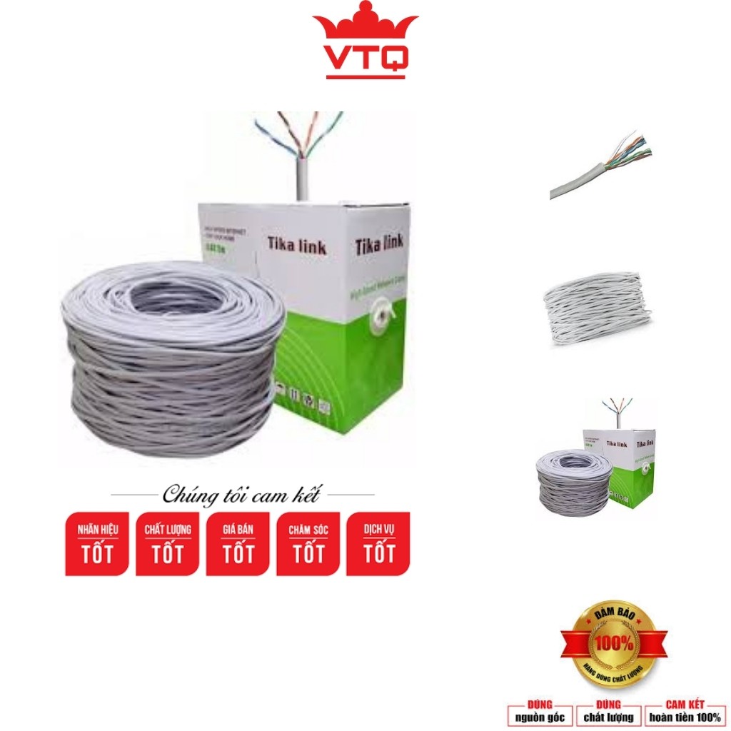 Dây mạng cat5 Tika Link full 305m, tiết diện 0.42