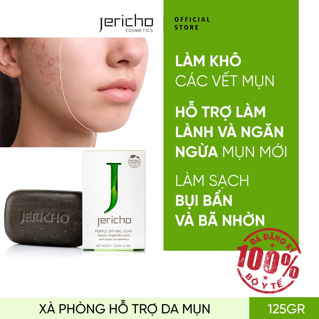 Xà Phòng Hỗ Trợ Da Mụn Từ Muối Biển Chết Jericho Pimple Drying Soap - Giúp làm khô, chữa lành và ngăn ngừa mụn