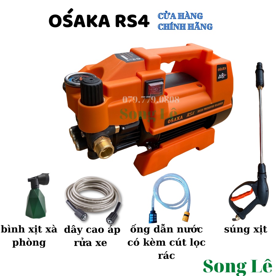 Máy Rửa Xe Chỉnh Áp NHẬT OSAKA  RS4 - 2800W - Model 2022- MÁY XỊT RỬA - DÂY 15M