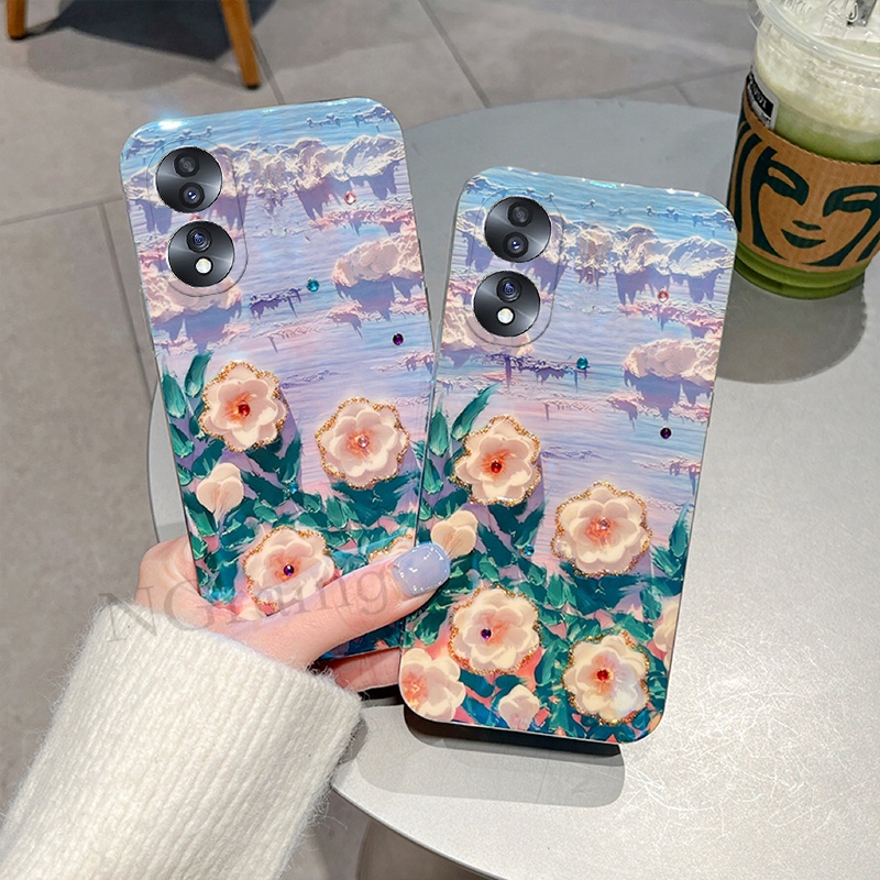 Mới Ốp Điện Thoại Silicon Họa Tiết Bông Hoa Sơn Dầu Cho honor 70 / honor70 pro / honor 70pro + plus 5g 2022