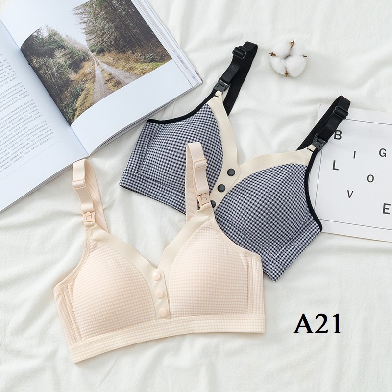 Áo ngực dành cho bầu có thiết kế cho bé ti ô kẻ