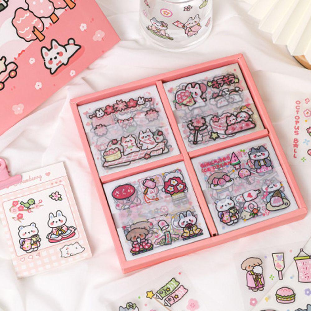 Miếng Dán PVC Hình Động Vật Dễ Thương Dùng Trang Trí Nhật Ký / Sổ Tay