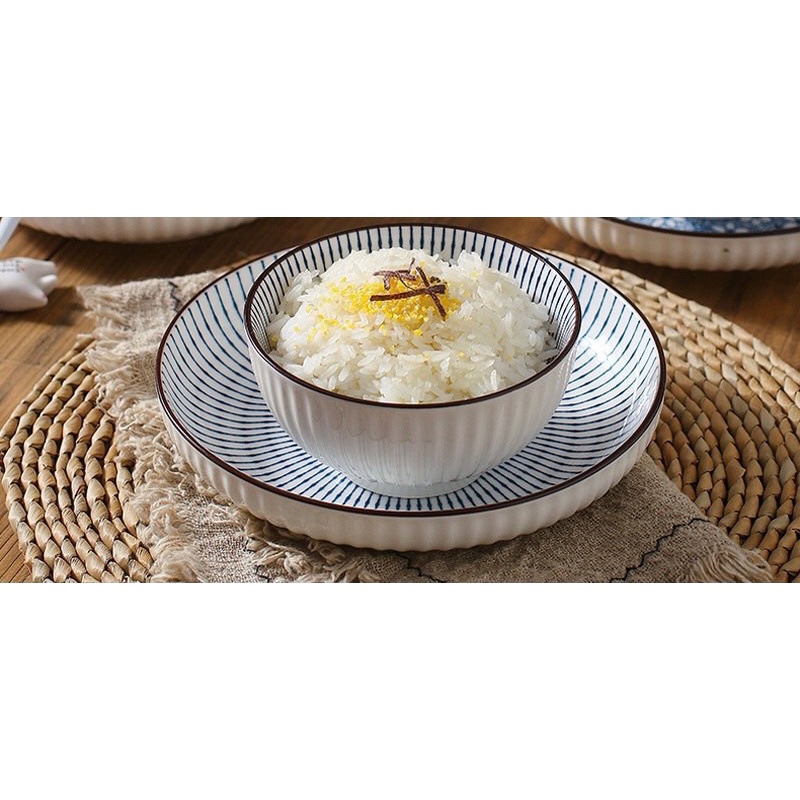 Bộ bát đĩa hoạ tiết Retro decor phong cách nhật Bản Chén dĩa sứ cao cấp