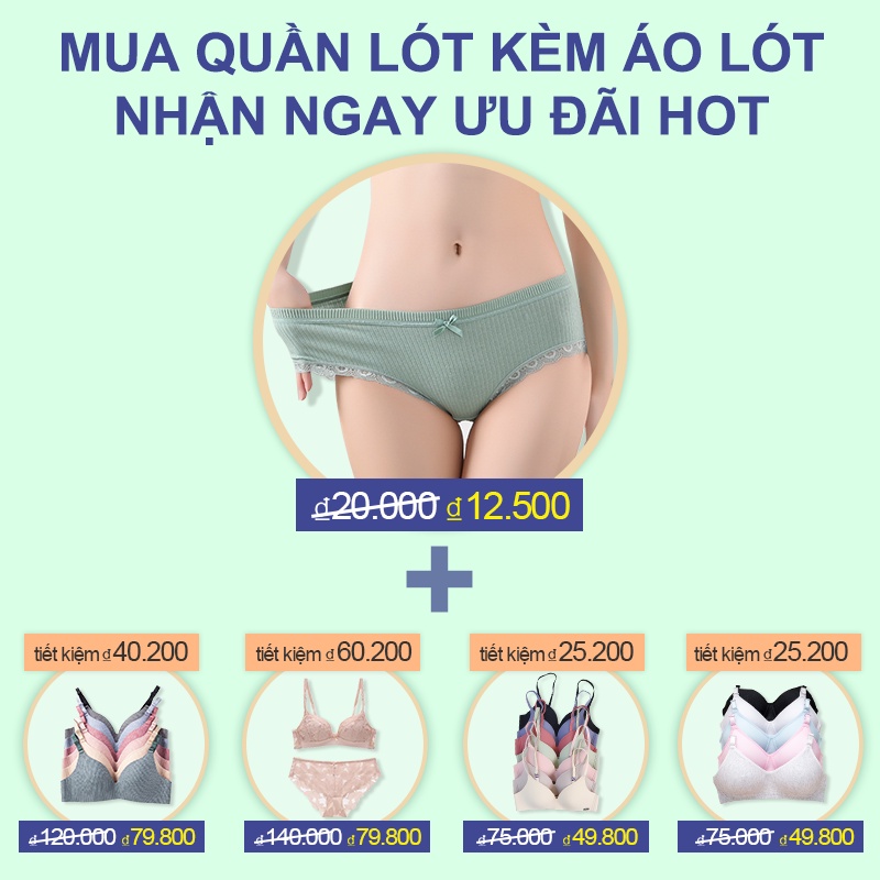 Quần Lót Nữ Cotton gân tâm cạp lưới phối viền ren điệu đà quyến rũ mã | BigBuy360 - bigbuy360.vn