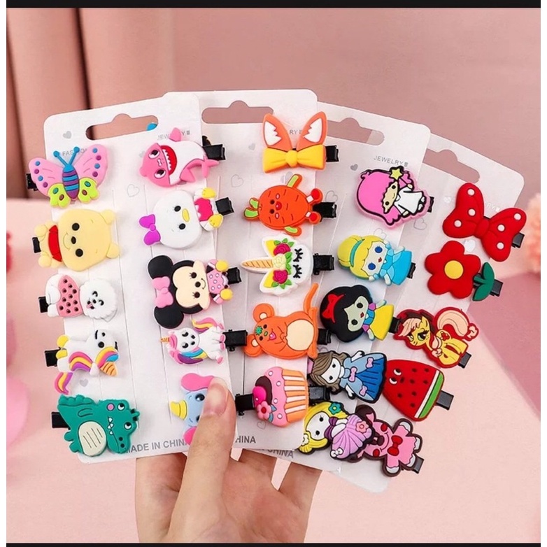 Bộ 5 Kẹp Tóc Đính Hoa Đáng Yêu Cho Bé Gái