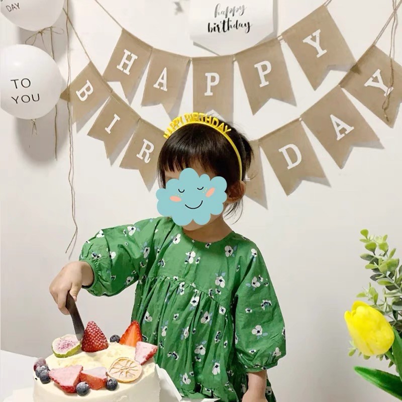 Dây dù happy birthday - Vải bố