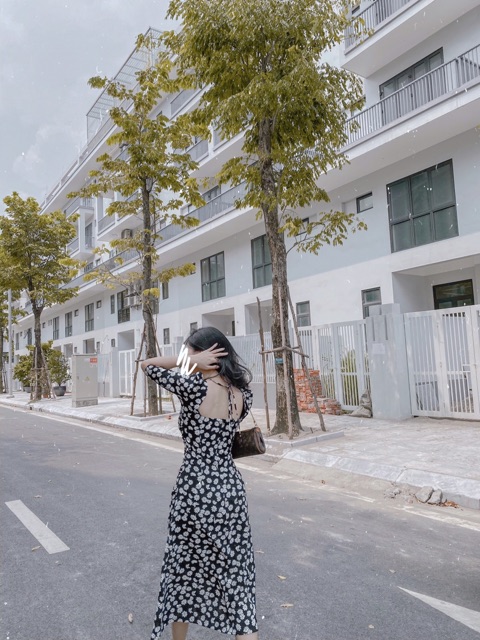 [Mã SKAMSALEP6 giảm 10% tối đa 100K đơn 150K] ( Ảnh thật ) V0901 váy hoa cúc cổ nhún | BigBuy360 - bigbuy360.vn