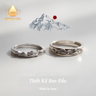 🔥🔥Nhẫn Đôi Nam nữ Triều Dương Núi Cá Tính Màu bạc Đơn giản Quà ngày lễ tình nhân Làm như cũ Bạc Thái NH-186