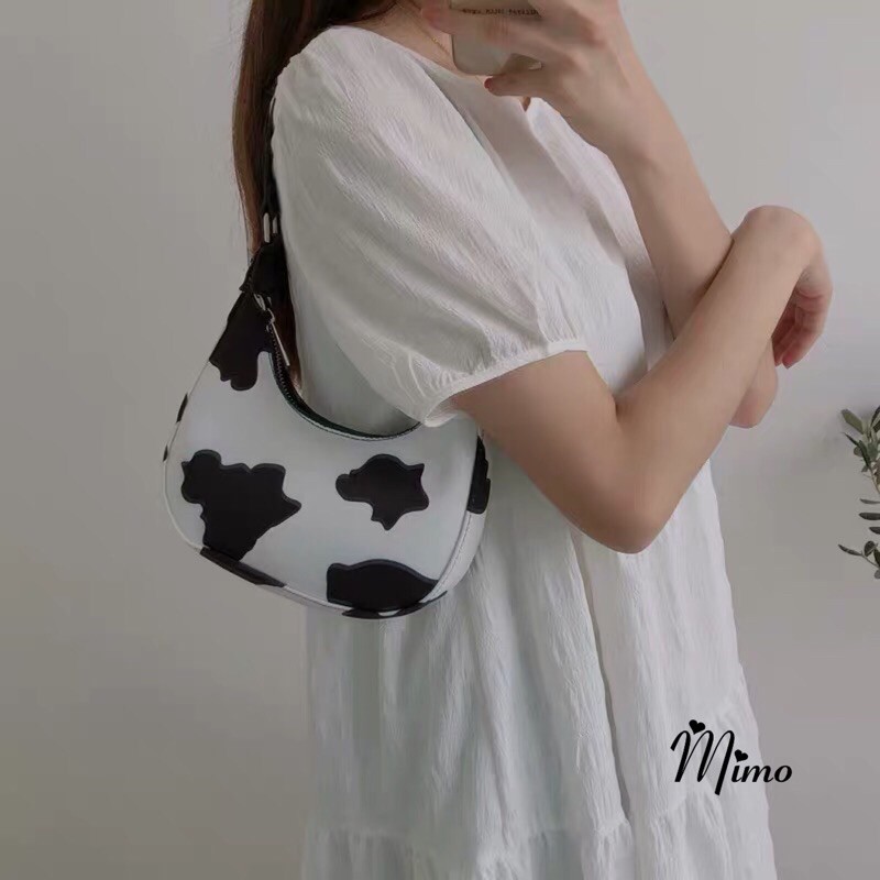 [HÀNG MỚI] Túi xách da bò sữa túi đeo vai  kẹp nách  họa tiết bò sữa hot trend 2021 kiểu dáng thời trang dành cho nữ