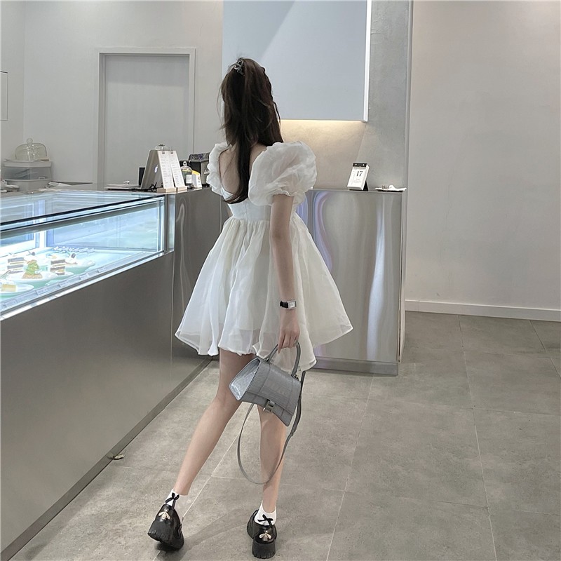 Đầm nữ tay ngắn xòe bồng bềnh tiểu thư Emilyshop ulzzang