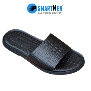Dép da bò Quai ngang SMARTMEN DSM-12 Đen