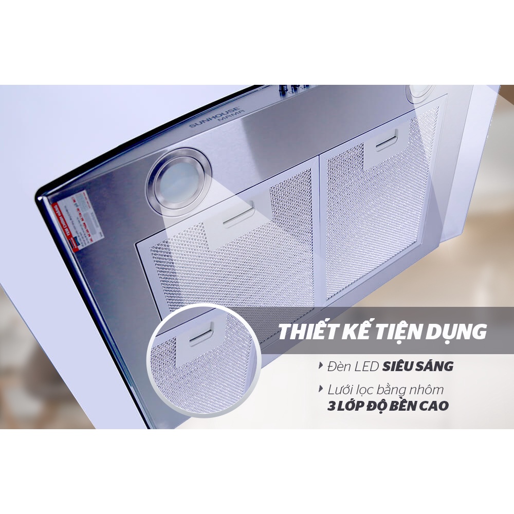 Máy hút mùi kính cong Sunhouse MAMA MM6719-70 bảo hành tại nhà trên toàn quốc