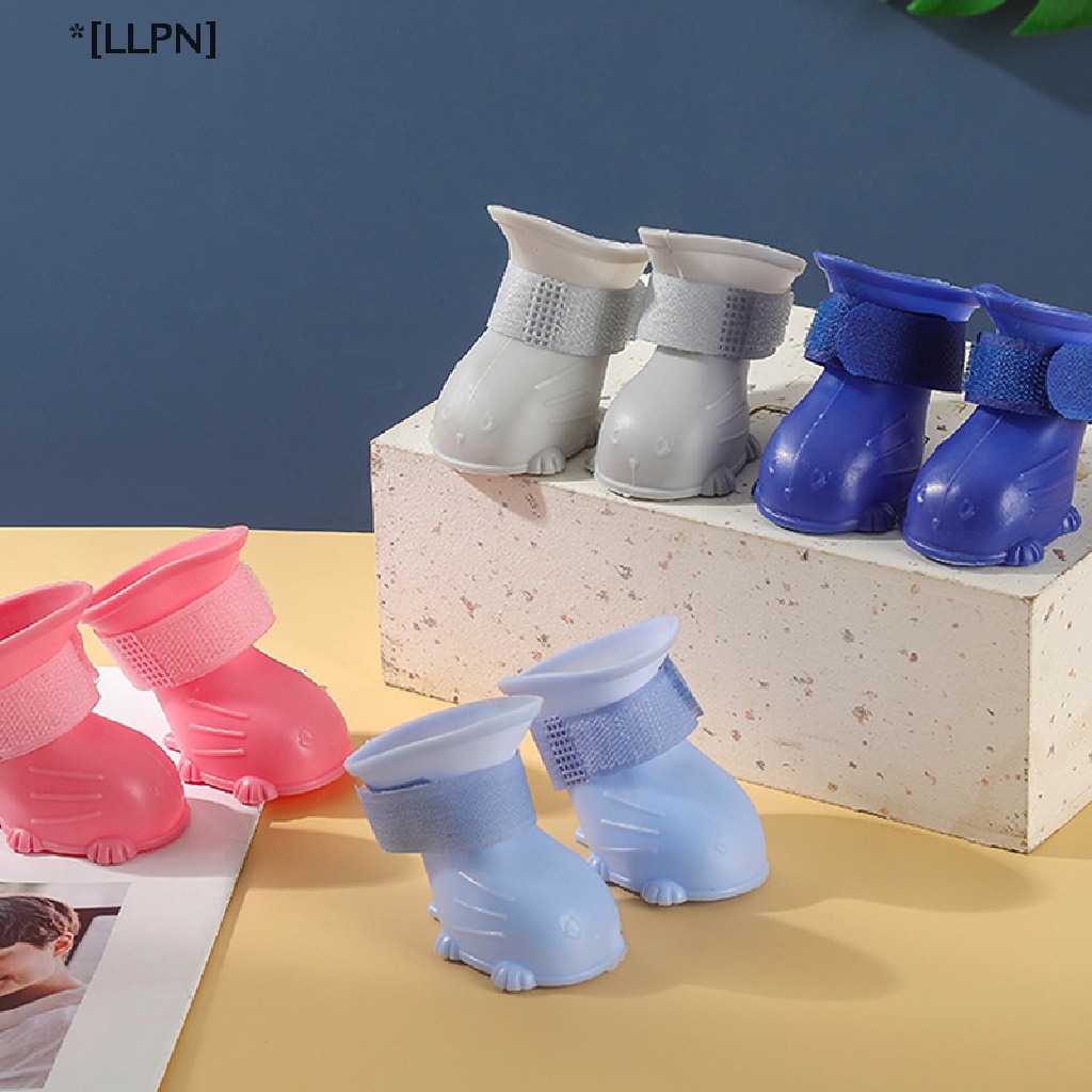 Bộ 4 Vỏ Bọc Giày Đi Mưa Bằng Cao Su Chống Trượt Chống Thấm Nước