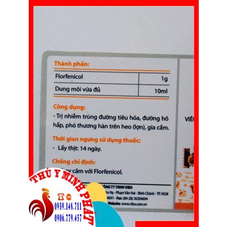 VB FENI lọ 10ml KHÒ KHÈ PHÂN XANH PHÂN TRẮNG TRÊN GÀ ĐÁ CHIM