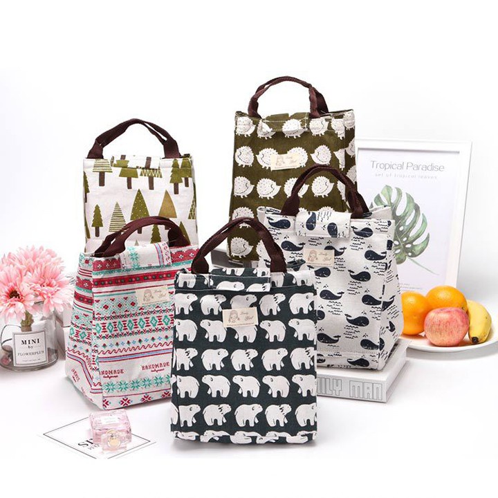 Túi giữ nhiệt đựng thức ăn để cơm đi chợ làm văn phòng hình thú cá gấu 88320