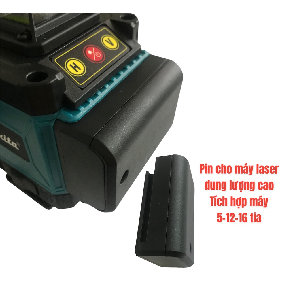 Pin cho máy cân mực Laser, 5 tia-12 tia dung lượng cao 6000 mAh pin máy cân bằng laze dạng gài