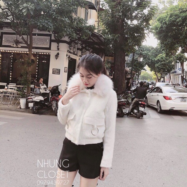 Áo dạ cổ lông thỏ cao cấp 😍😍 mặc lên ko xinh ko iêu ko lấy tiền của các chị đẹpppp👏👏✌️✌️.