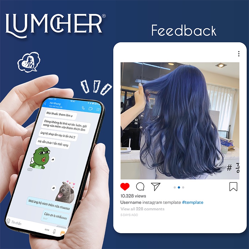 Thuốc nhuộm tóc Xanh Dương tại nhà giá rẻ chính hãng Lumcher LC40