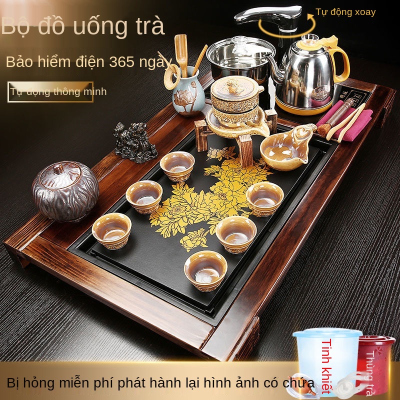 Bộ ấm trà Kung Fu bằng gốm Trang chủ Hoàn toàn tự động mới cao cấp Phụ kiện trà đạo cao cấp Sáu quý ông của tô phủ trà