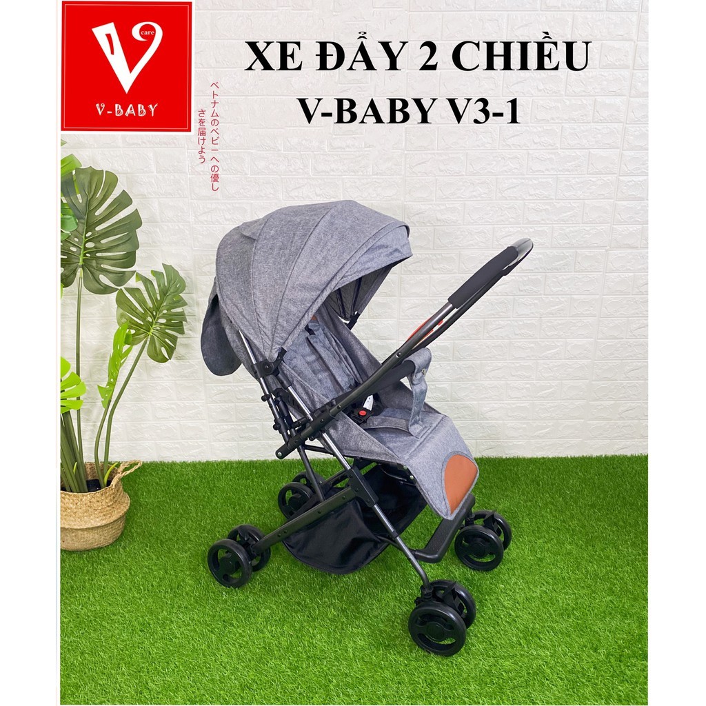 Xe đẩy 2 chiều gấp gọn du lịch V-Baby V3-1 Hàng cao cấp sản xuất theo công nghệ Nhật Bản