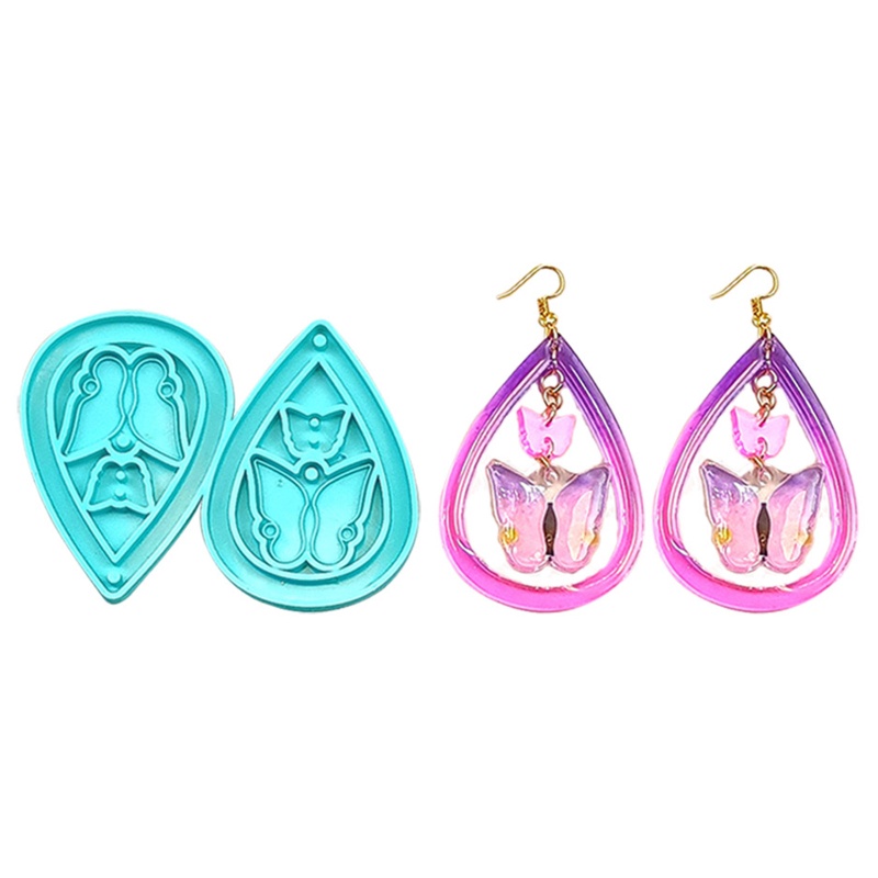 Set 1 / 3 Khuôn Silicone Làm Mặt Dây Chuyền Thủ Công Hình Bướm