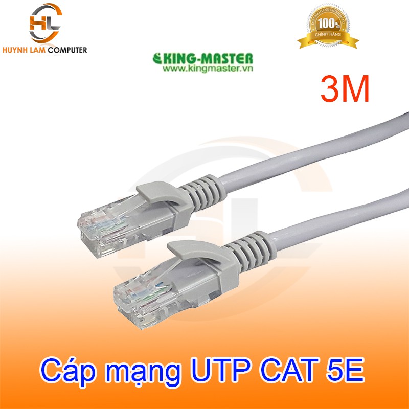 Cáp mạng 3M UTP CAT 5E King-Master High Speed trắng - Hãng phân phối