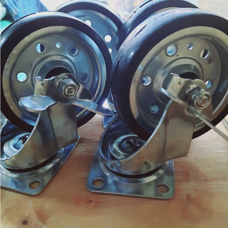 BỘ 4 BÁNH XE CAO SU 10CM CÓ KHÓA - SIÊU THANH