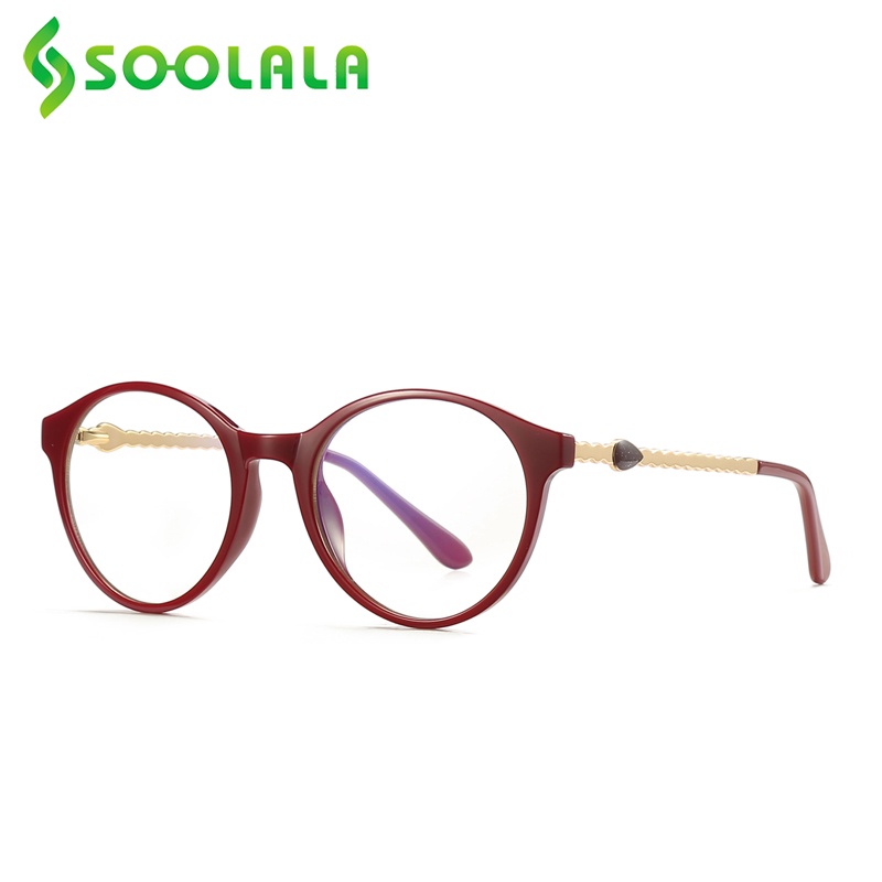 Kính Đọc Sách Gọng Tròn Màu Xanh Lam SOOLALA TR90 Cho Nữ