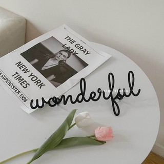 Chữ sắt WONDERFUL treo tường phong cách Hàn Quốc VINTAGE xinh xắn trang trí decor phòng ngủ Casimi Decor
