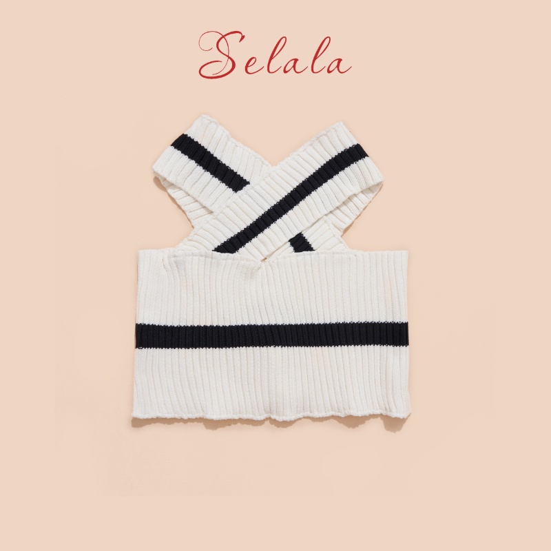 Áo Yếm Selala Chất Len Mỏng Nhẹ Thiết Kế Cổ V Sexy Cá Tính V17