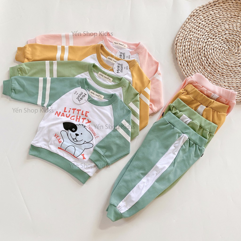 Sale !!! Bộ Dài Tay Da Cá Hàng Minky Mom Họa Tiết Động Vật Cho Bé (Size 7-19kg ) (SP001370)