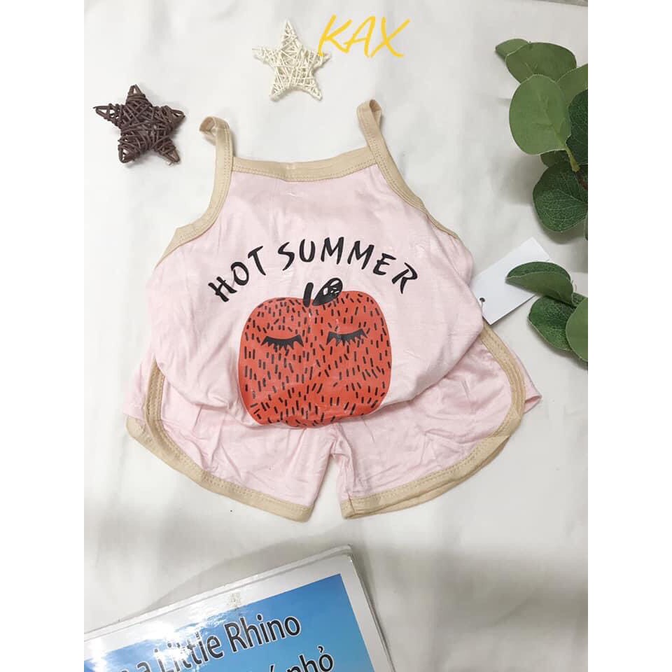 Bộ 2 dây thun lạnh SUMMER cho bé gái màu vàng-hồng 7-16kg