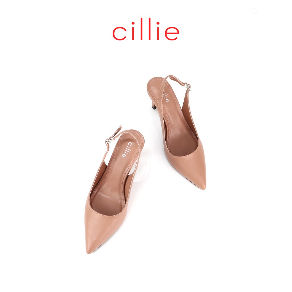 Giày cao gót nữ kiểu dáng slingback thanh lịch mũi nhọn gót thanh cao 9cm đi làm dạo phố Cillie 1234