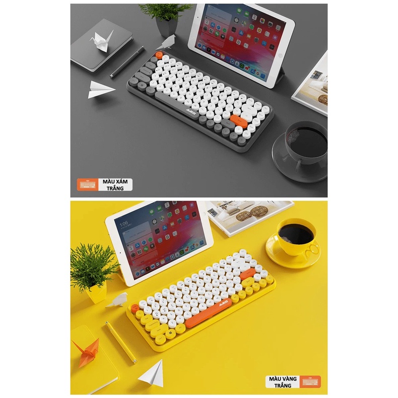 Bàn phím bluetooth Ajazz 308i thiết kế 84 phím tròn mini cực kì nhỏ gọn tiện lợi kết nối PC, Laptop, điện thoại,... - NK
