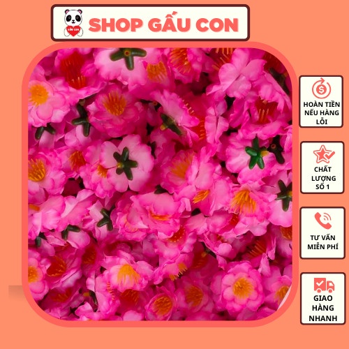 Hoa đào giả, hoa mai giả kg trang trí ngày tết  chất liệu bằng vải kèm phụ kiện kẽm nụ và lá