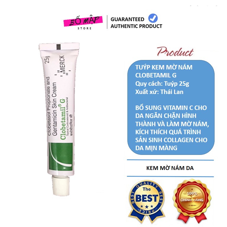 [SALE] [CAM KẾT 100% CHÍNH HÃNG] Tuýp kem giảm nám CLOBETAMIL G Thái Lan 25g