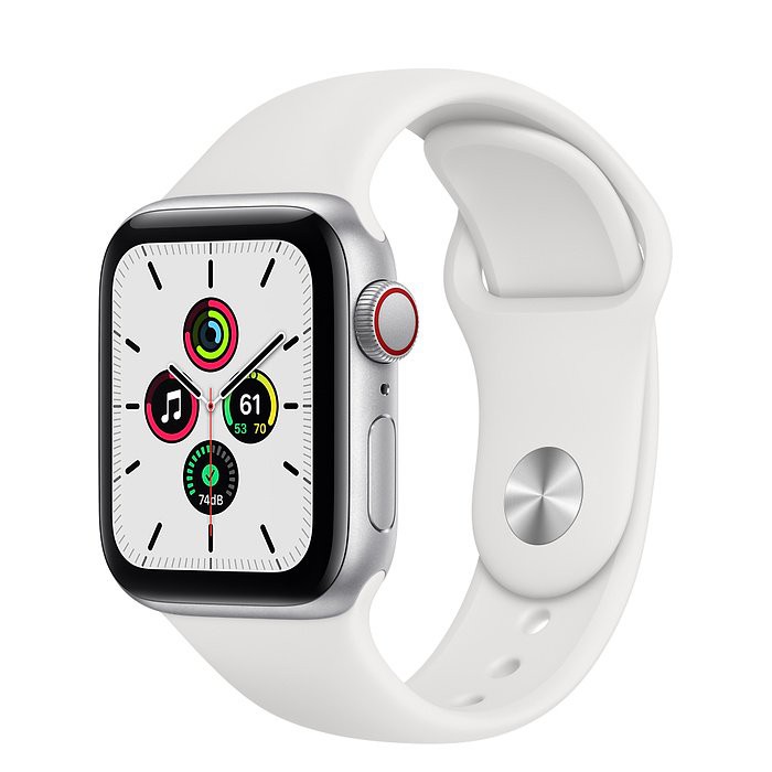 Đồng hồ thông minh Apple Watch SE GPS + Cellular 44mm MYEV2 Silver Aluminium Case with White Sport Band