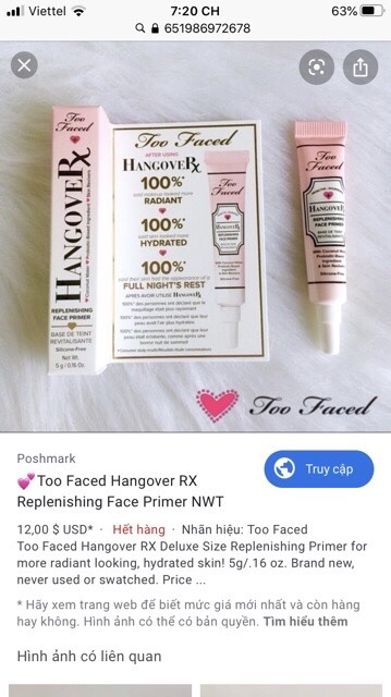 ✨Kem lót Too Faced Hangover Replenishing Face Primer 5ml