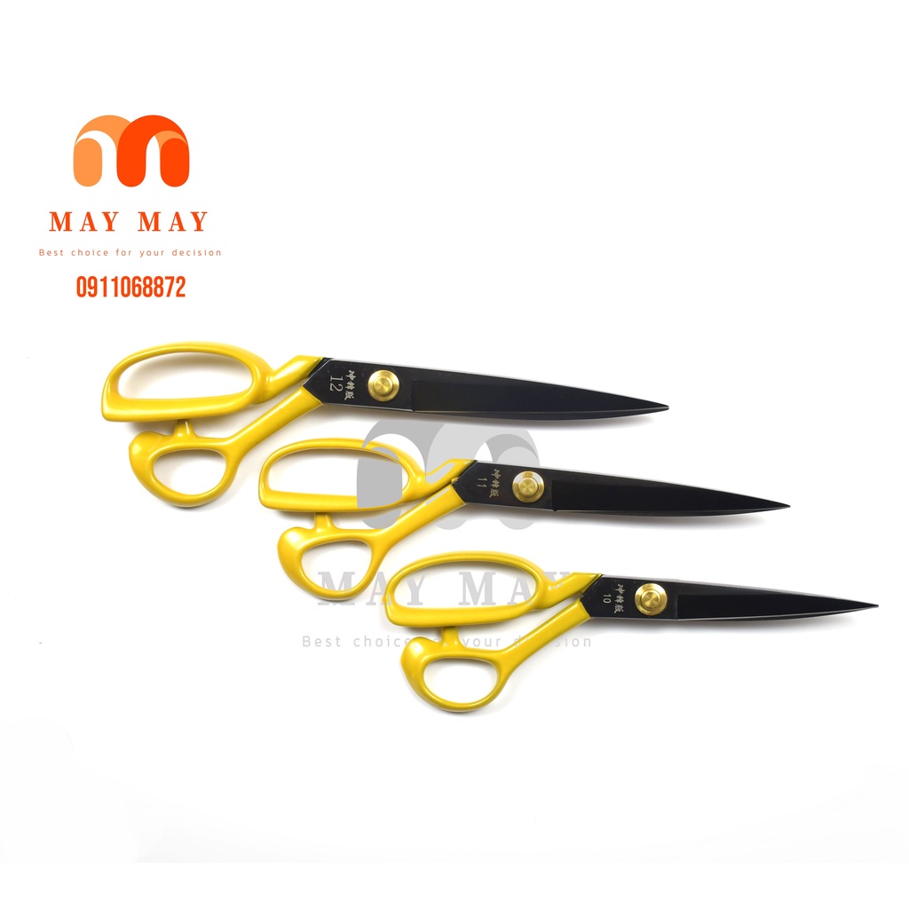 Kéo cắt vải X - cán vàng thép đen cao cấp không rỉ hàng chất lượng giá tốt