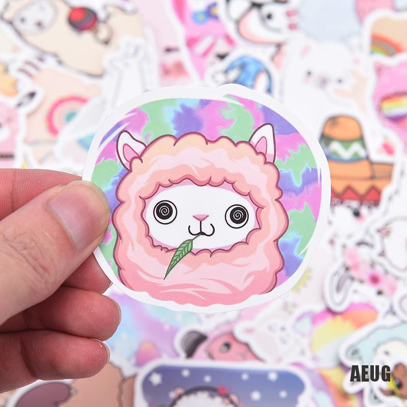 Bộ 50 Sticker Hình Lạc Đà Alpaca Dễ Thương Dùng Trang Trí Laptop Ván Trượt