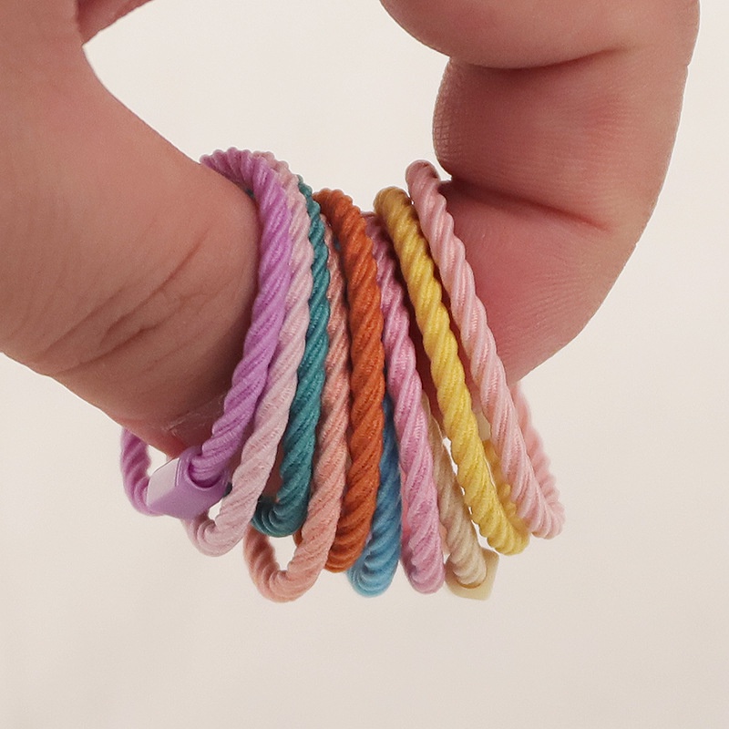 1 Dây Buộc Tóc Cao Su Mềm Mỏng Co Giãn Nhiều Màu Sắc Tùy Chọn Đơn Giản Không Đau Cho Bé Gái