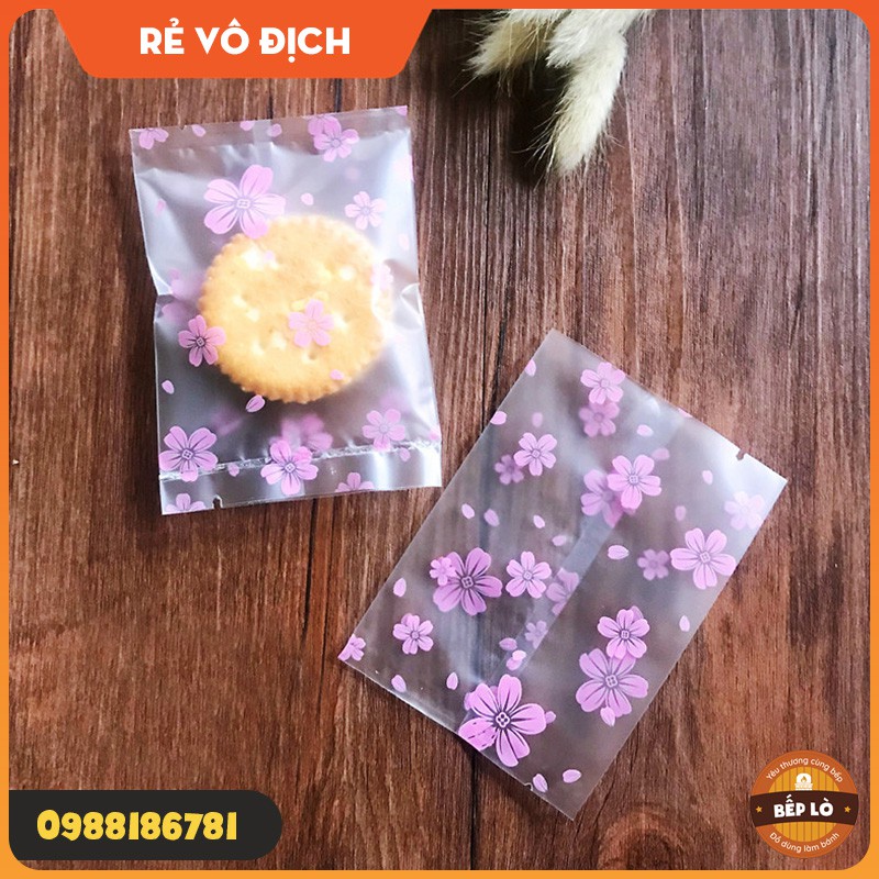 Túi bánh quy hoa cúc hồng 15gr 25gr  - 1 set 100 túi