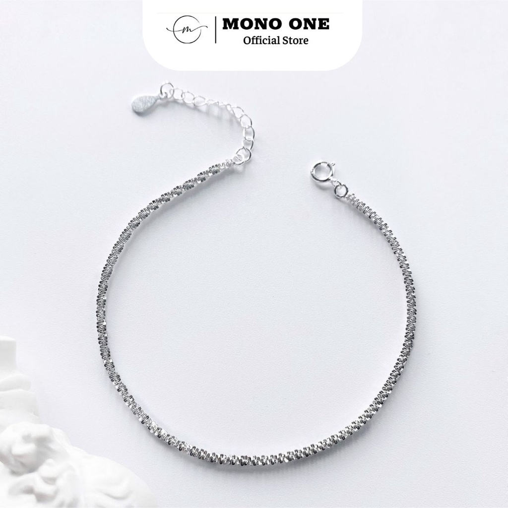 Lắc tay lấp lánh bạc 925 MONO ONE, vòng tay nữ thiết kế mở dễ dàng chỉnh size
