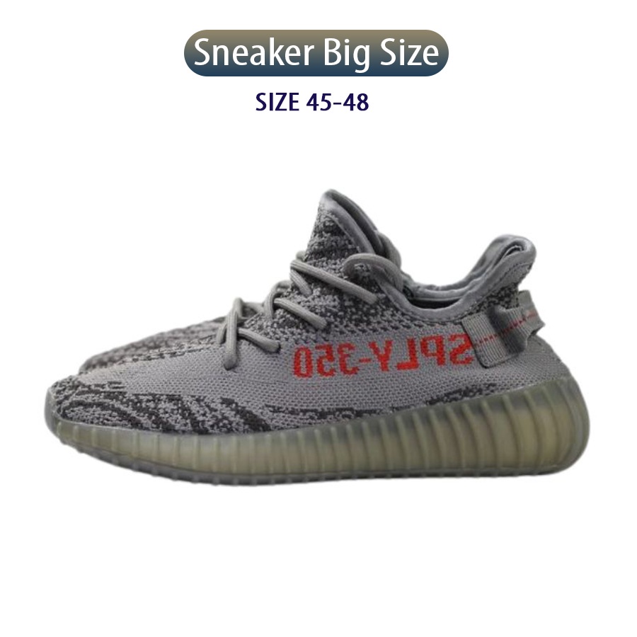 Giày sneaker nam big size (45, 46, 47, 48) màu xám tro beluga, giày thể thao size lớn, đế boost 350 v2 siêu êm